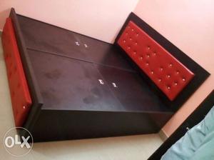 Black And Red Upholstered Bed