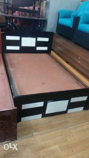 Black Wooden Bed cot 4- 6 size  with storage 