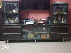 Black Wooden TV Hutch