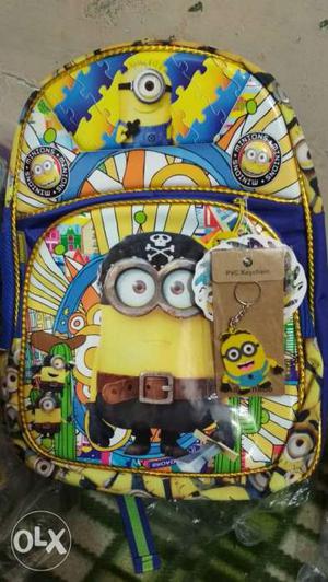 Blue And Yellow Minion-themed Backpack
