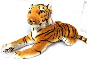 Brown And White Tiger Plush Toy