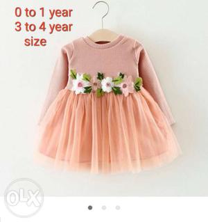FOR GIRLS Toddler's Pink Long-sleeved Tutu Dress