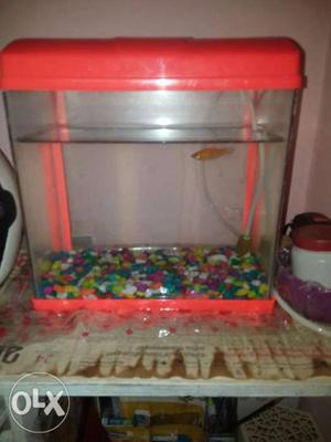 Fish tank with top cover and air pump seperate