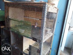 Gray Mesh Pet Bird Cage
