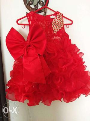 Heavy work red princess frock...used only once