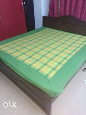 King size cot with spring repose mattress 2 years used