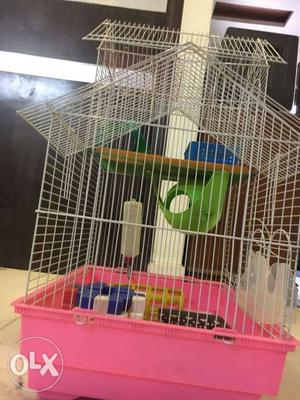 Large pet cage with three floors