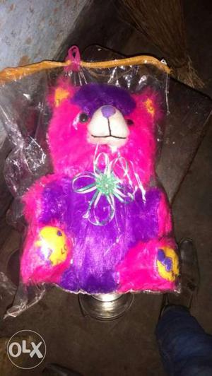 Pink And Purple Bear Plush Toy