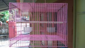 Pink Metal Pet Cage