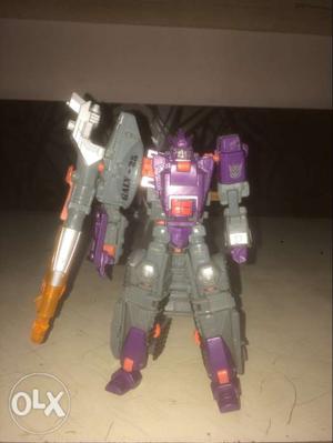 Purple And Gray Transformer Action Figure