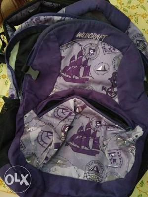 Purple, Gray, And Black Wildcraft Backpack