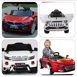 Toddler's Red And White Ride-on Car Toys Collage