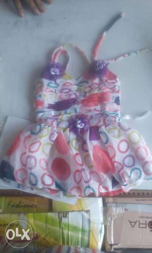 Toddler's White, Blue,and Purple Dress
