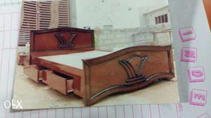 Wooden Bed black 4-6 size  box 