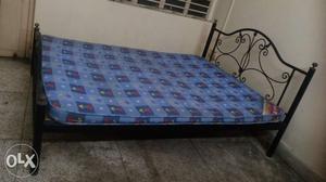 Wrought iron bed with kurlon mattress. Urgent