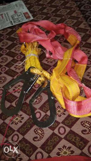 Yellow And Pink Strap With Black Carabiner