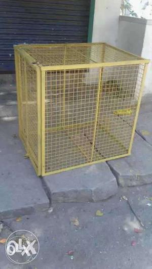 Yellow Metal Pet Crate