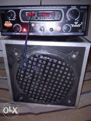 Black Digital Power Amplifier With Speaker