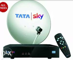 Black Tata Sky HD Set-top Box With Remote And White