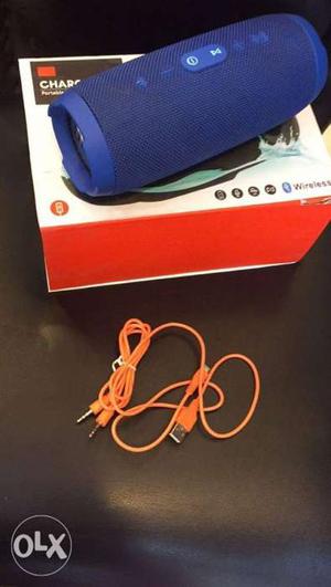 Blue JBL Charge Portable Speaker With Box