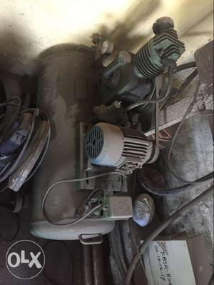 Gray And Green Air Compressor