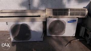 Two Beige Split-type Air Conditioner And Two White Air
