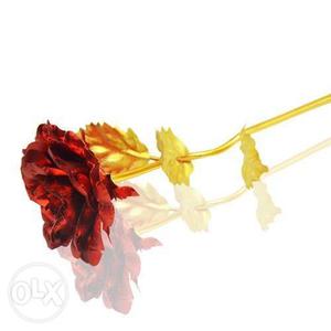 24K Gold Red Rose With Love Frame Stand and Love Frame