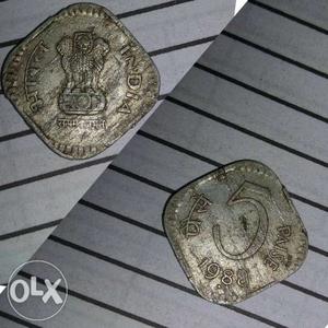 5 Indian Paise Coin Collage