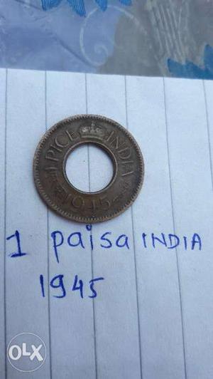 Antique coin,one pesa coin of india, coin of india "1