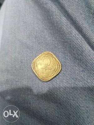  Bronze-colored 2 India Annas Coin