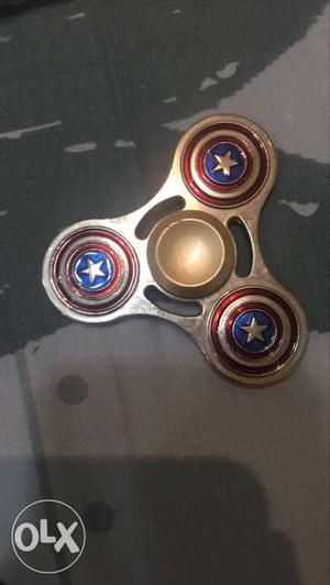 Captain America Shield Themed Silver Fidget Spinner