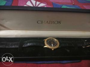 Chairos gold plated diamond watch for men
