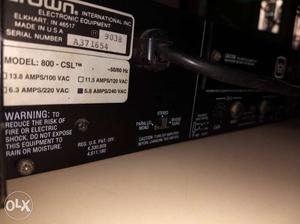 Crown 800-CSL power amplifier