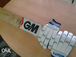 Hard ball bat with gloves (size 6) both..