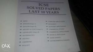 I C S E 10 years solved papers book  edition
