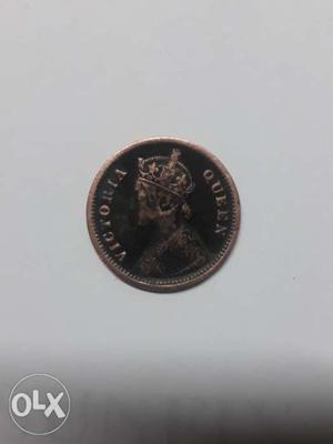 Indian half pice made at  trade off queen