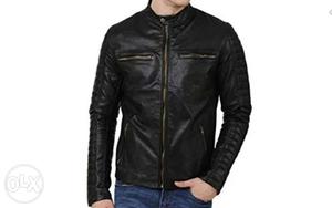 New and sealed Black faux leather jacket at an