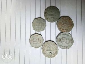 Old Indian Coins(6 coins) -10 paise(two types)