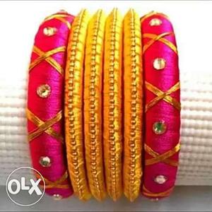 Red And Yellow Bangle Bracelet