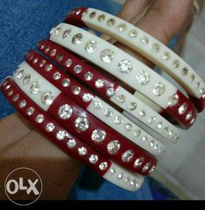 Red and white. Bangles.. perfect for newly wed