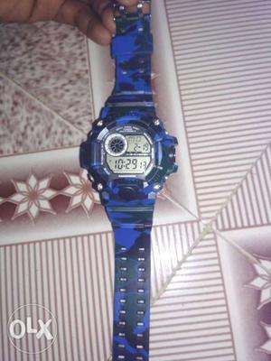 Round Blue Casio G-Shock Digital Watch