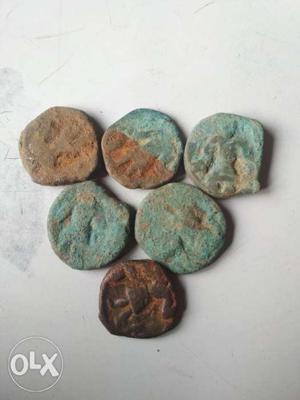 Several Copper-colored Nawanagar Coins. 700yearold