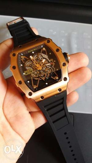 Swiss made automatic rose gold watch