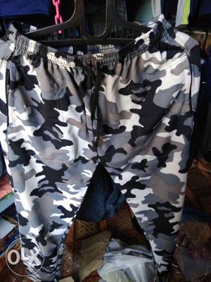 White And Black Camouflage Sweatpants