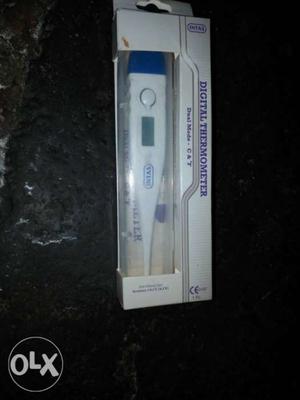White And Blue Digital Thermometer Box