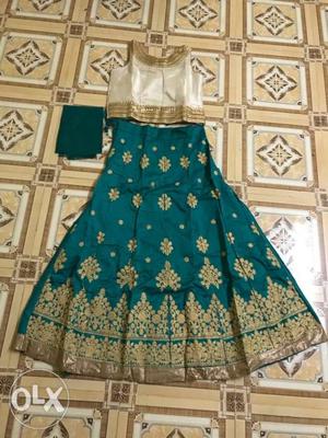 Women's Brown And Green Traditional Dress