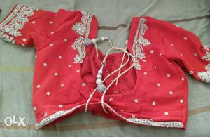 Women's Red Sari Dress Top