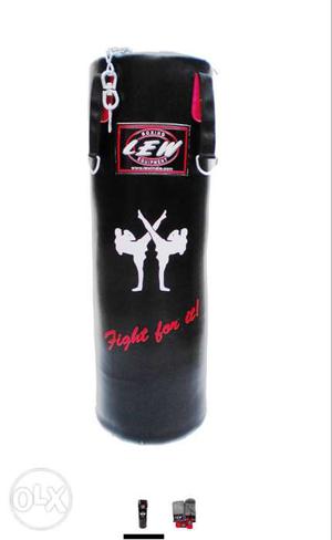 Black, White, And Red Lew Freestanding Heavy Bag