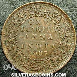Coin one quarter anna india  Old Coin Ueget sell