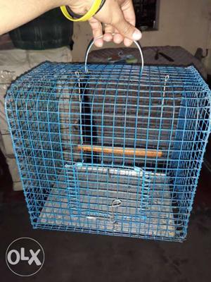 Rectangular Blue Metal Pet Cage